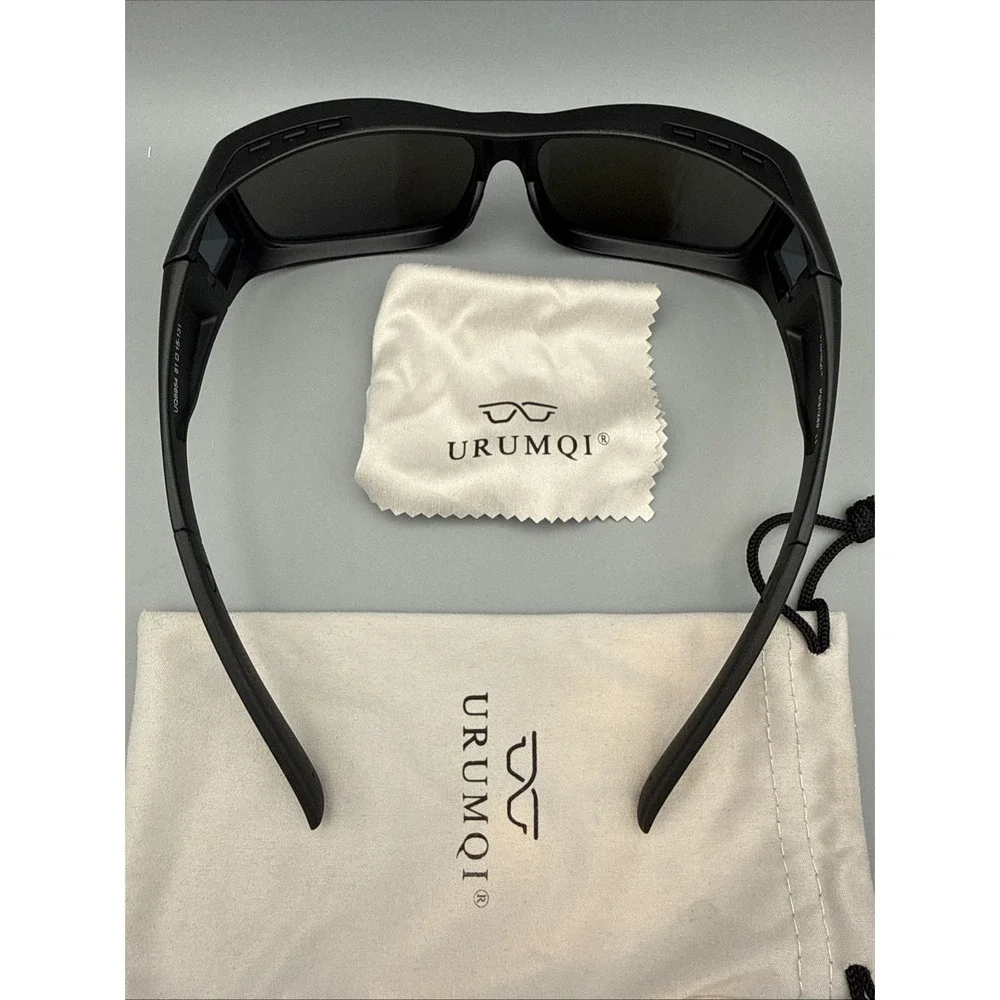 URUMQI Sunglasses Fit Over Glasses Polarized 100% UV Protection Wrap-Case/Cloth